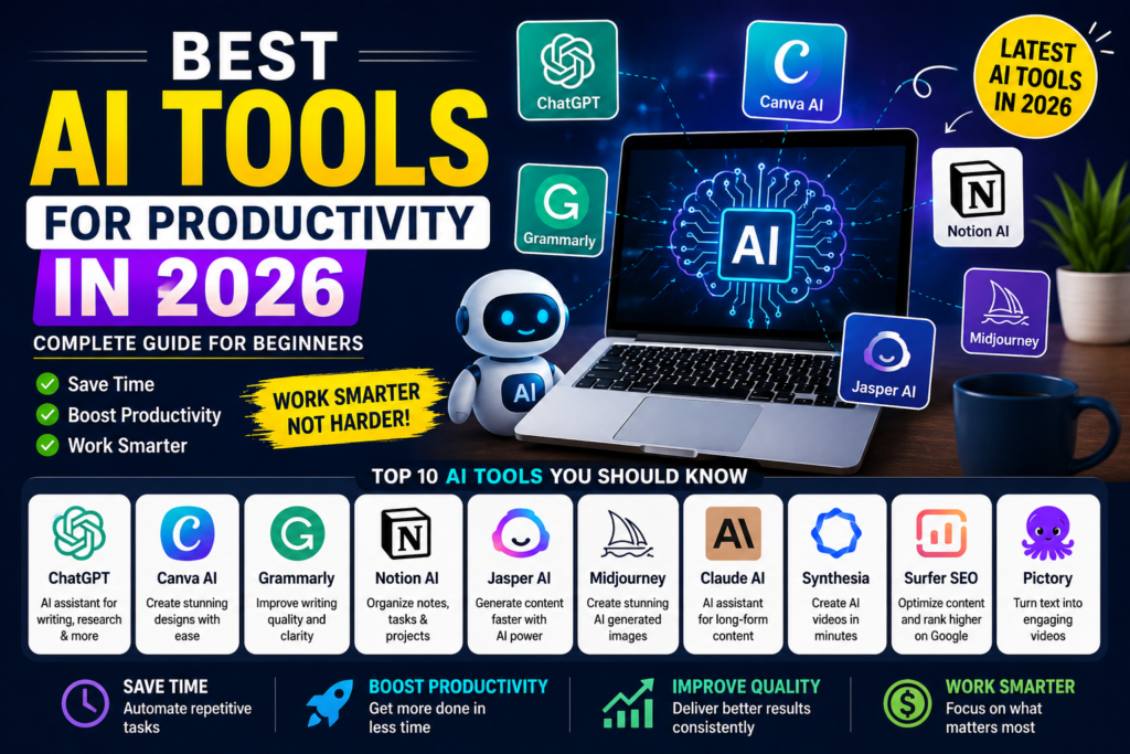 Best AI tools for productivity in 2026 complete guide for beginners