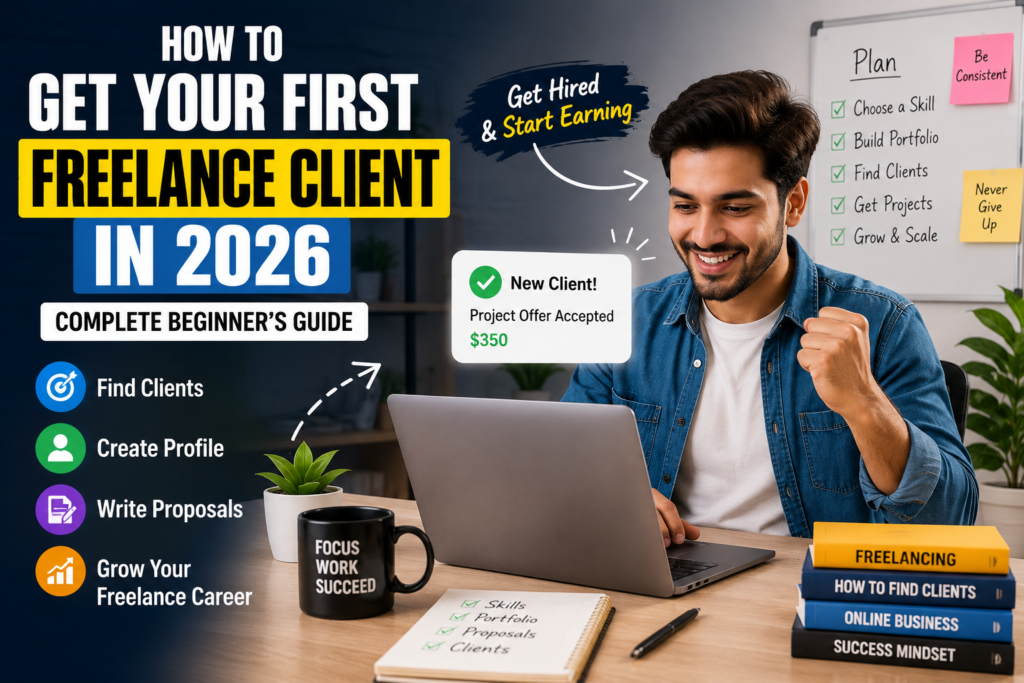 Beginner freelancer getting first client online in 2026
