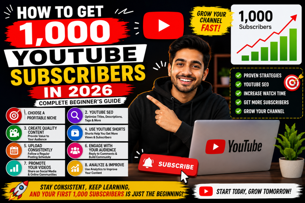 How to Get 1000 YouTube Subscribers in 2026 Complete Beginner Guide