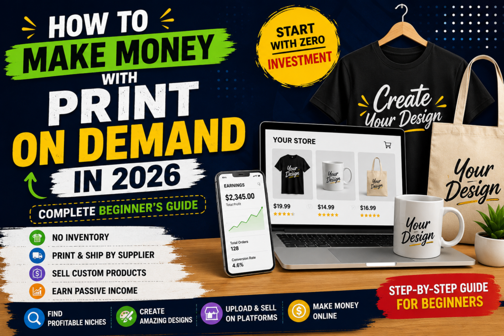 Print on Demand for Beginners in 2026 – Complete Guide to Making Money Online